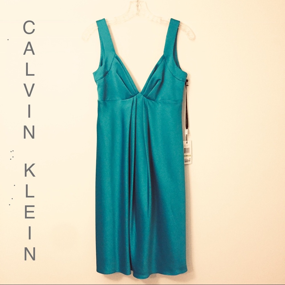 Gorgeous New Calvin Klein Ocean Green Party Dress